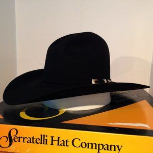 Serratelli Palo Alto 6X Beaver Black "GUS" Cowboy Hat Size 7-5/8